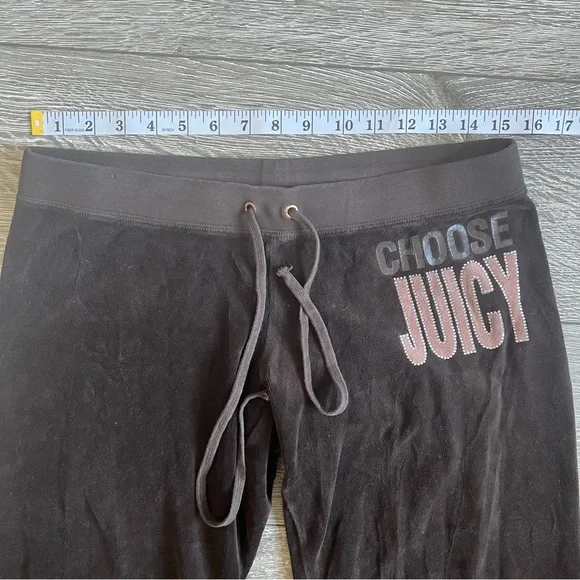 JUICY COUTURE Brown Velour Wide Leg Pants with Bling | Made in USA | Size M EUC - Picture 13 of 15